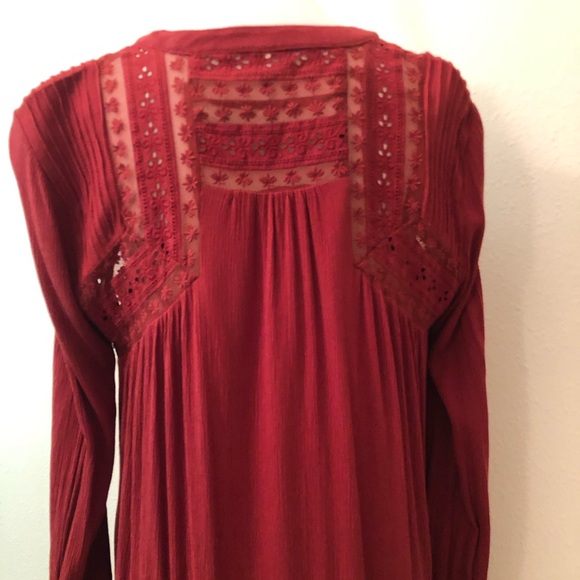 Free People Rust Lace Long Sleeve Dress - Picture 8 of 8
